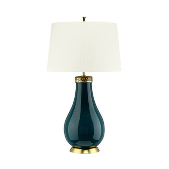 Havering One Light Table Lamp in Azure Turquoise And Aged Brass (175|QN-HAVERING-TLIV)