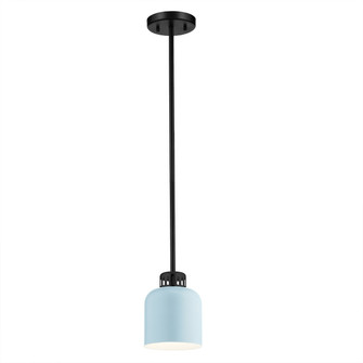 York One Light Pendant in Black, Pale Blue (175|PD-YORK-MP-BLK-PB)
