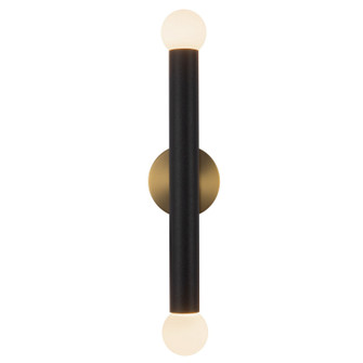 Calla LED Vanity Light in Brushed Gold/Black Vegan Leather (347|WS26624-BG/BVL)