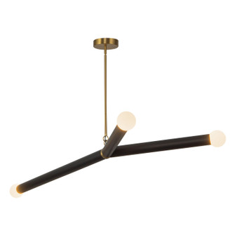 Calla LED Chandelier in Brushed Gold/Black Vegan Leather (347|CH26653-BG/BVL)