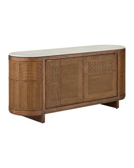 Virtuosity Credenza in Brushed Driftwood / Natural / Brass (142|3000-0345)