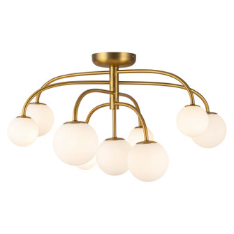 Fiona Nine Light Flush Mount in Brushed Gold/Opal Glass (452|SF686033BGOP)