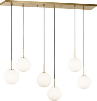 Sorelle Six Light Linear Chandelier in Estate Brass (454|SCRJLS208EBSOEG)