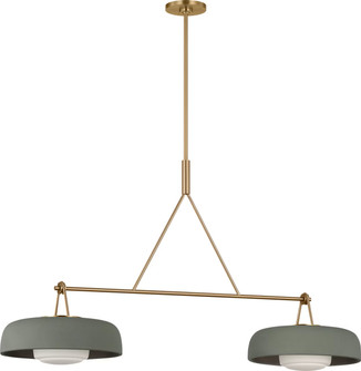 Liora Two Light Linear Chandelier in Estate Brass (454|SCRJLS171EBSSSOEG)