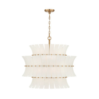 Abigail Eight Light Chandelier in Aged Brass (60|ABI-2005-AG-WH)