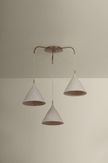 Benson Three Light Chandelier in Patina Brass (67|F2230-PBR/LWP)