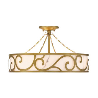 Halstead Six Light Semi-Flush Mount in Antique Patina (51|6-1268-6-339)