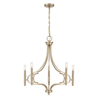 Woodlawn Five Light Chandelier in Noble Brass (51|1-5999-5-127)