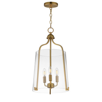 Bellmore Three Light Foyer Pendant in Natural Aged Brass (16|5683CLNAB)