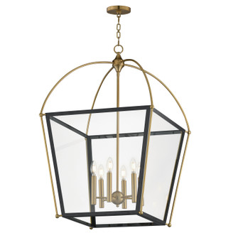 McCadden Six Light Pendant in Black / Natural Aged Brass (16|22526BKNAB)