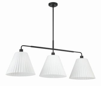 Pleated II Three Light Island Pendant in Flat Black (46|62373-FB)