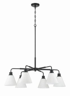 Pleated II Six Light Chandelier in Flat Black (46|62326-FB)