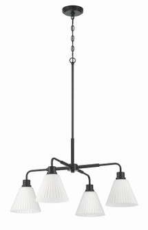Pleated II Four Light Chandelier in Flat Black (46|62324-FB)