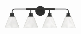 Pleated II Four Light Vanity in Flat Black (46|62304-FB)