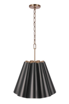 Poppie Three Light Pendant in Flat Black/Satin Brass (46|61793-FBSB)