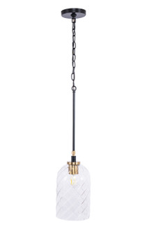 Council One Light Pendant in Flat Black/Satin Brass (46|60391-FBSB-C)