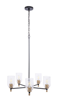 Council Five Light Chandelier in Flat Black/Satin Brass (46|60325-FBSB-C)