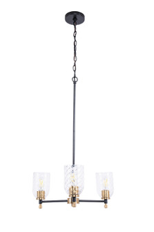Council Three Light Chandelier in Flat Black/Satin Brass (46|60323-FBSB-C)