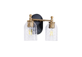 Council Two Light Vanity in Flat Black/Satin Brass (46|60302-FBSB-C)