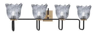 Sandia Four Light Bath Bar in Matte Black & New Age Brass (200|6224-MBNAB-4232)
