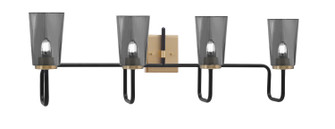 Sandia Four Light Bath Bar in Matte Black & New Age Brass (200|6224-MBNAB-262)