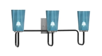 Sandia Three Light Bath Bar in Matte Black & Graphite (200|6223-MBGP-265)