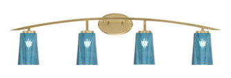 Kurve Four Light Bath Bar in New Age Brass (200|3724-NAB-265)