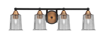 Paramount Four Light Bath Bar in Matte Black & Bass (200|3424-MBBR-5032)