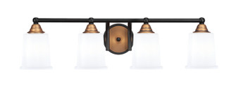 Paramount Four Light Bath Bar in Matte Black & Bass (200|3424-MBBR-5031)