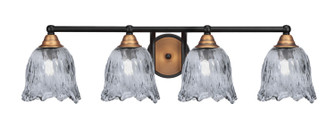 Paramount Four Light Bath Bar in Matte Black & Bass (200|3424-MBBR-4232)