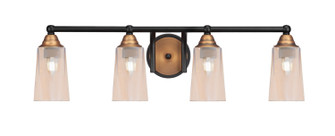 Paramount Four Light Bath Bar in Matte Black & Bass (200|3424-MBBR-263)