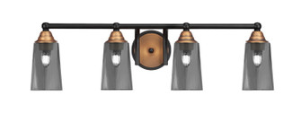 Paramount Four Light Bath Bar in Matte Black & Bass (200|3424-MBBR-262)