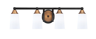 Paramount Four Light Bath Bar in Matte Black & Bass (200|3424-MBBR-261)