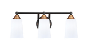Paramount Three Light Bath Bar in Matte Black & Bass (200|3423-MBBR-261)