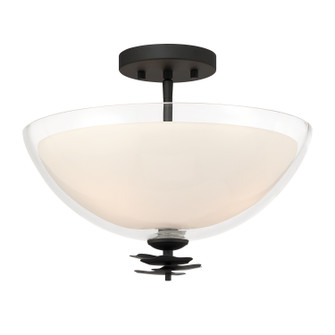 Elowen Three Light Semi-Flush Mount in Dark Matte Black (7|10255-899)