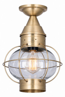 Ellington One Light Semi Flush Mount in Antique Brass (405|9623-AB-CL)