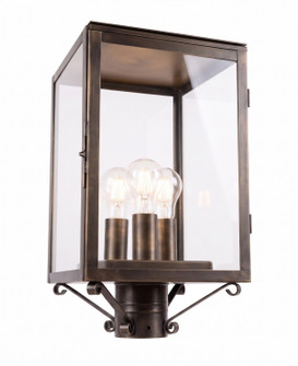 Westbrook Three Light Post Lantern in Dark Brass (405|94510-DB-CL)