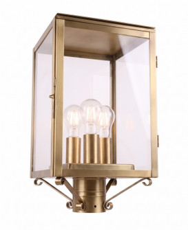 Westbrook Three Light Post Lantern in Antique Brass (405|94510-AB-CL)