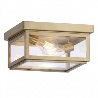 Branford Two Light Semi Flush Mount in Antique Brass (405|91122-AB-CL)