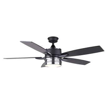 Shelton 52'' Ceiling Fan in Matte Black And Chrome (387|CF52SHE5BKC)