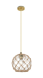 Downtown Urban One Light Pendant in Brushed Brass (405|434-1P-BB-G122-10RB)