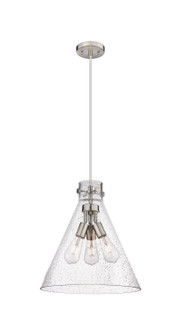 Downtown Urban Three Light Pendant in Satin Nickel (405|410-3PL-SN-G411-14SDY)