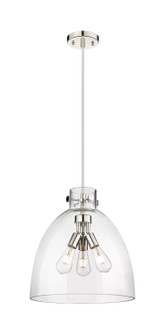 Downtown Urban Three Light Pendant in Polished Nickel (405|410-3PL-PN-G412-14CL)
