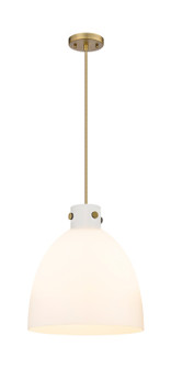 Downtown Urban Three Light Pendant in Brushed Brass (405|410-3PL-BB-G412-14WH)