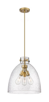 Downtown Urban Three Light Pendant in Brushed Brass (405|410-3PL-BB-G412-14SDY)