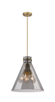Downtown Urban Three Light Pendant in Brushed Brass (405|410-3PL-BB-G411-14SM)