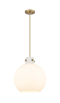 Downtown Urban Three Light Pendant in Brushed Brass (405|410-3PL-BB-G410-14WH)
