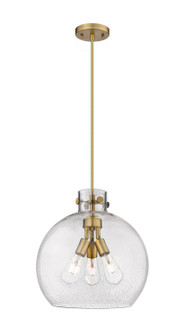 Downtown Urban Three Light Pendant in Brushed Brass (405|410-3PL-BB-G410-14SDY)