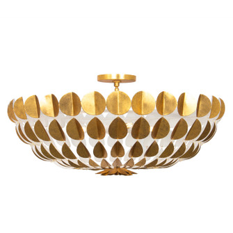Amor Six Light Chandelier in Oxidized Gold Leaf and White (33|527456OLW)