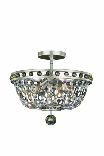 Lucia Four Light Semi Flush Mount in Vintage Silver Leaf (238|029941-042)